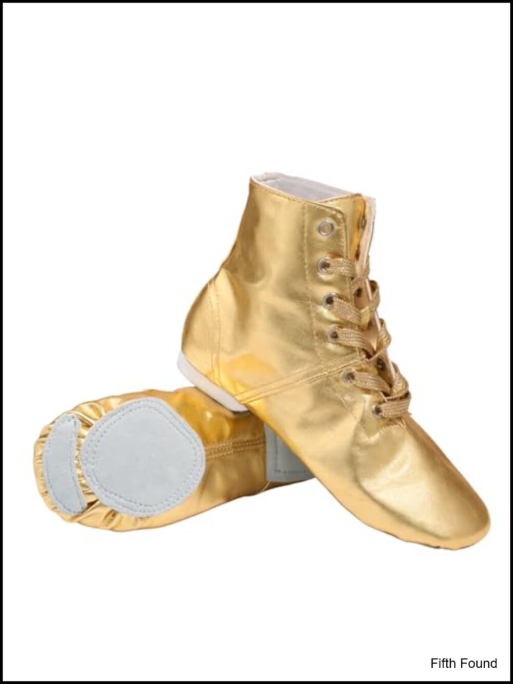 PU Leather Dance Boots Split Sole Jazz Dance Shoes Lace-Up High Top